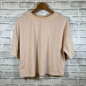 REFLEX velour peach colored short sleeve t-shirt Medium